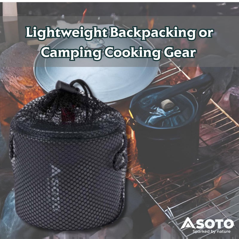 SOTO New River Backpacking Pot - Lightweight, High Capacity Camp Pot with Slip-Resistant Base, Versatile Lid & Convenient Swing Handle for Hiking & Camping Cooking Pot, 1000 ml, Aluminum - Image 3